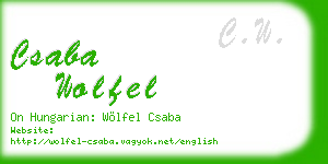 csaba wolfel business card